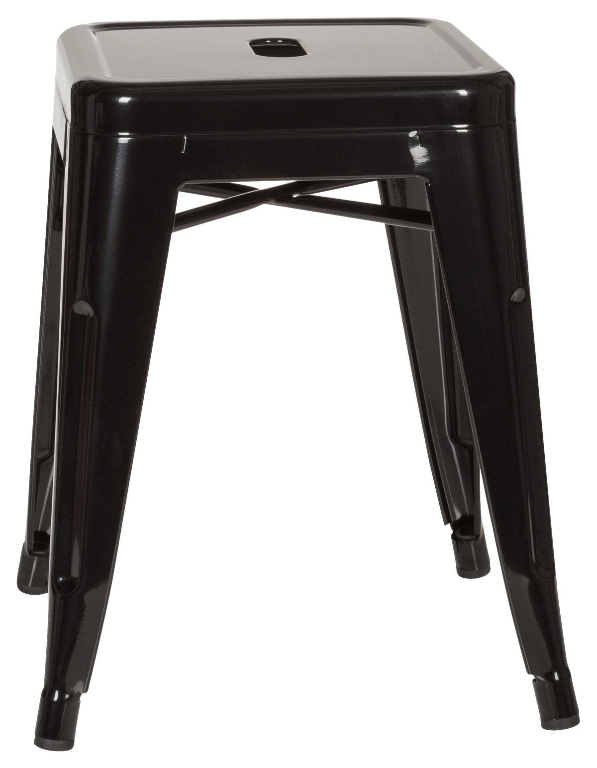 Hocker Vantaggio Stahl Schwarz H: 46 Cm Stapelbar - Schwarz, Basics, Metall (39/46/39cm) - MID.YOU
