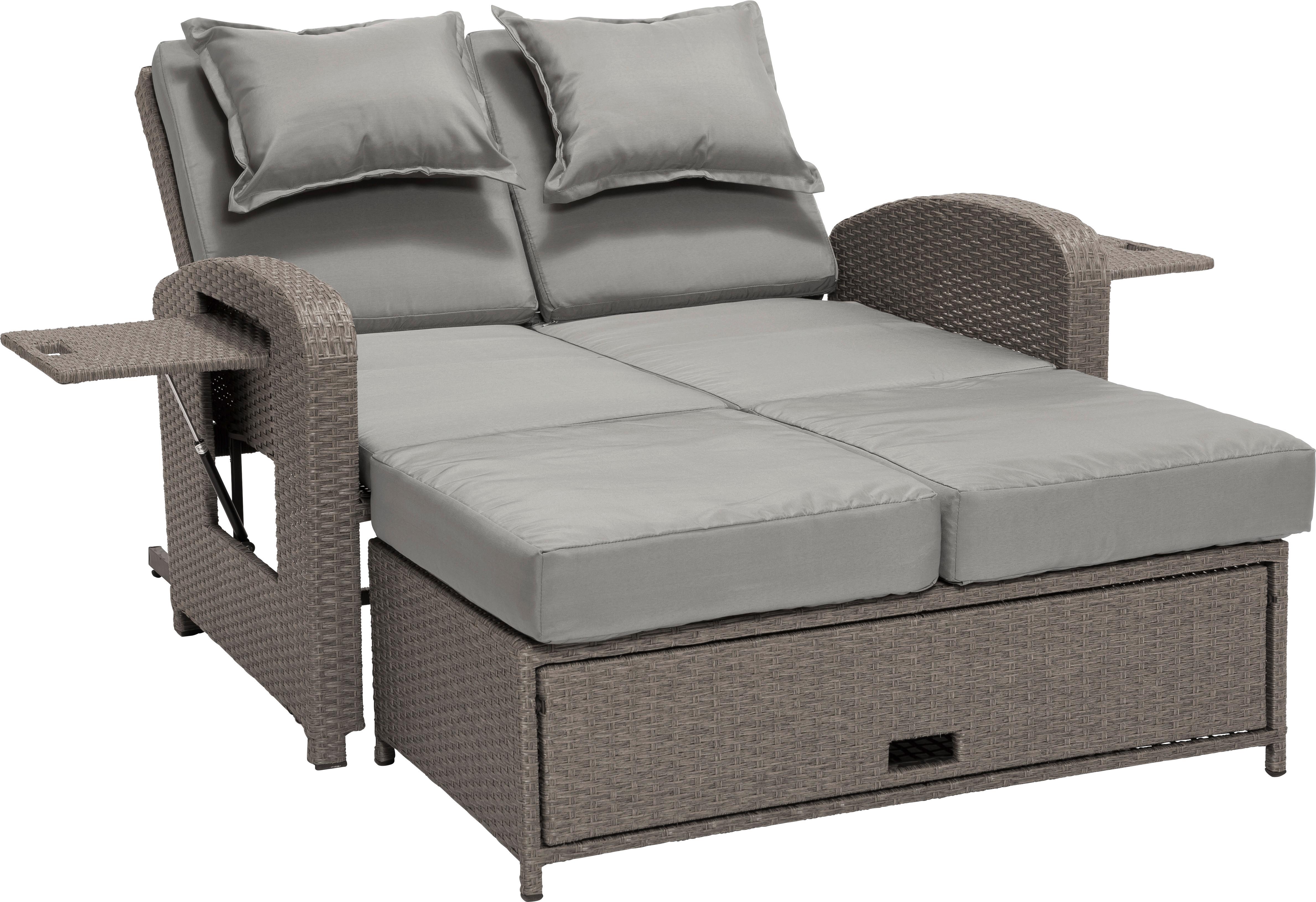 Lounge Kanapé Bahia - barna/szürke, Modern, műanyag/textil (117/95/74cm) - Greemotion