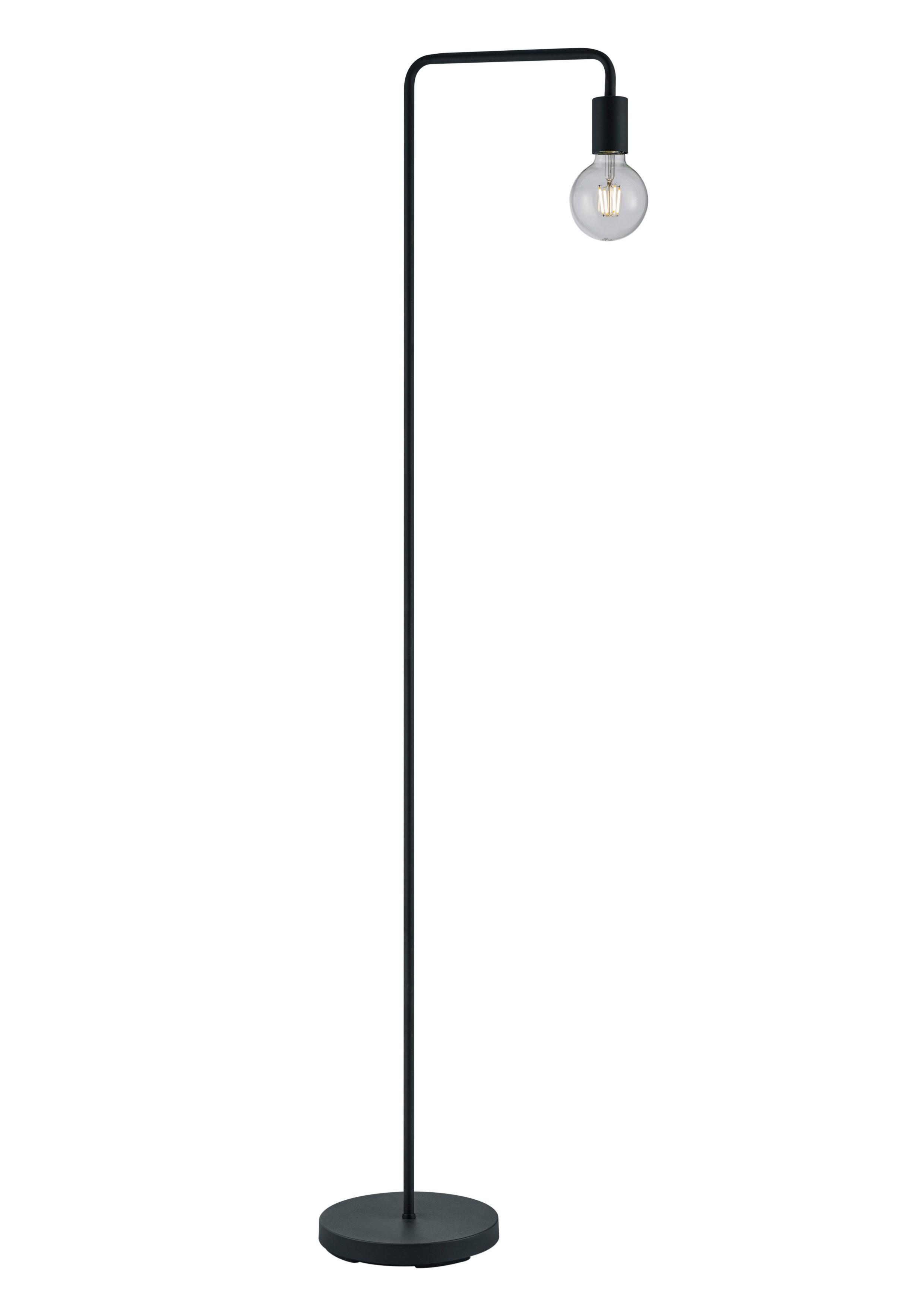 Stehlampe Diallo Schwarz Schlichtes Design, Fußschalter