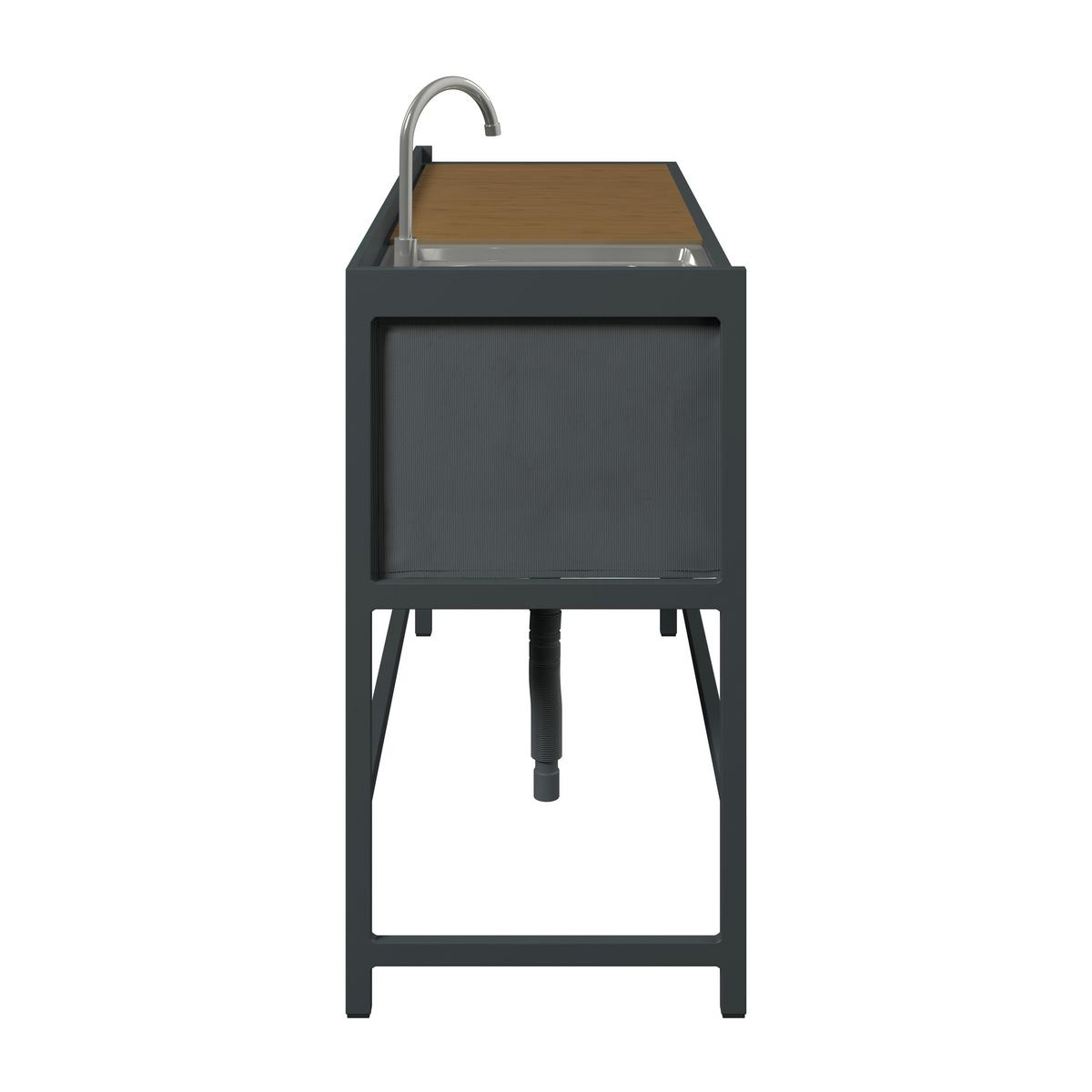 VENKOVNÍ KUCHYNĚ LEVI 2 - přírodní barvy/antracitová, Moderní, kov/plast (144cm)