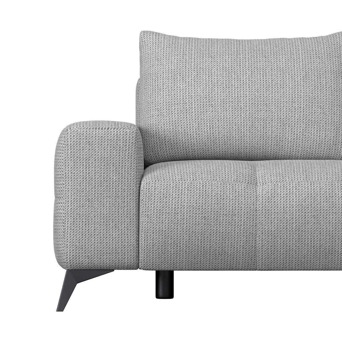 Ecksofa Mauro Grau, mit Schlaffunktion - Schwarz/Grau, Trend, Textil (290/175cm) - Luca Bessoni