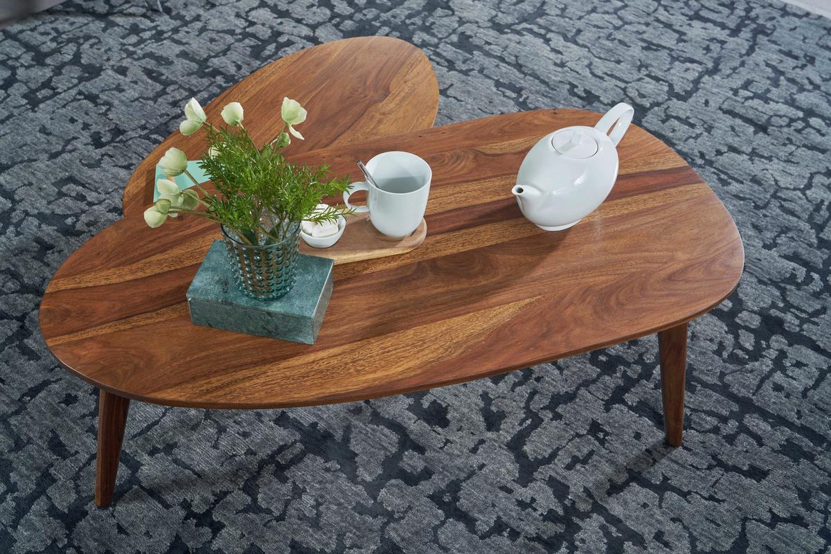Konferenčný stolík masív - hnedá, Design, drevo (100/50/42cm) - P & B