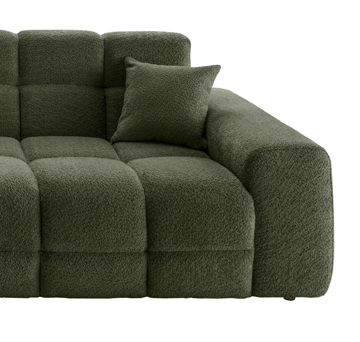 Viersitzer-Sofa Bosco, Dunkelgrün B: 300 cm - Waldgrün/Schwarz, MODERN, Textil (300/87/120cm) - Livetastic