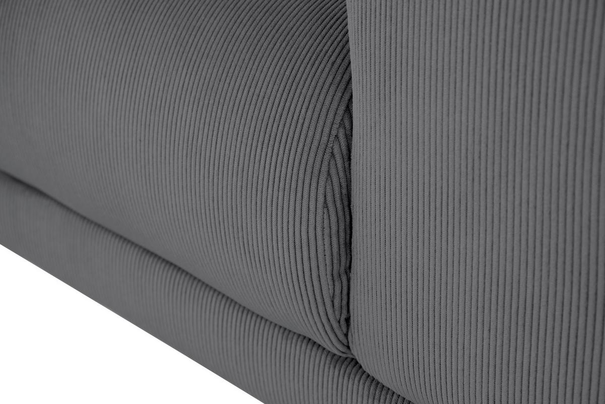 Ecksofa Erno Grau S: 262 cm - Schwarz/Grau, Design, Textil (262/183cm) - MID.YOU