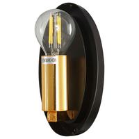 WANDLEUCHTE MABELL - Goldfarben/Schwarz, Basics, Glas/Metall (12,8/20,8/27,5cm) - MAYTONI