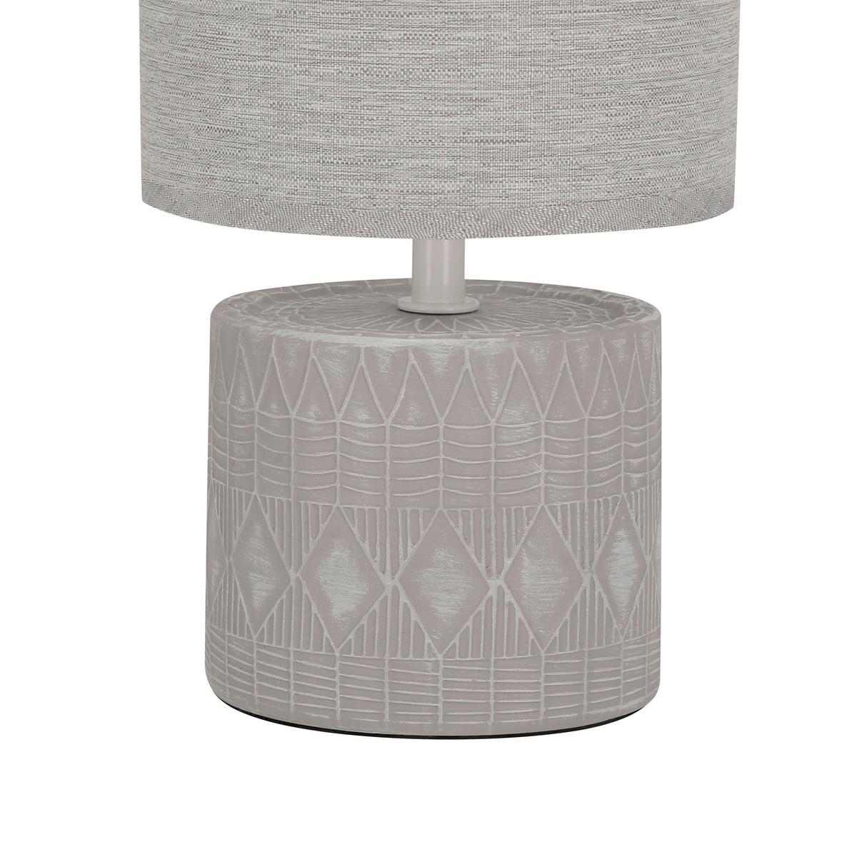 Tischleuchte 21-24398 Dina - Grau, KONVENTIONELL, Textil/Metall (14/14/26cm)