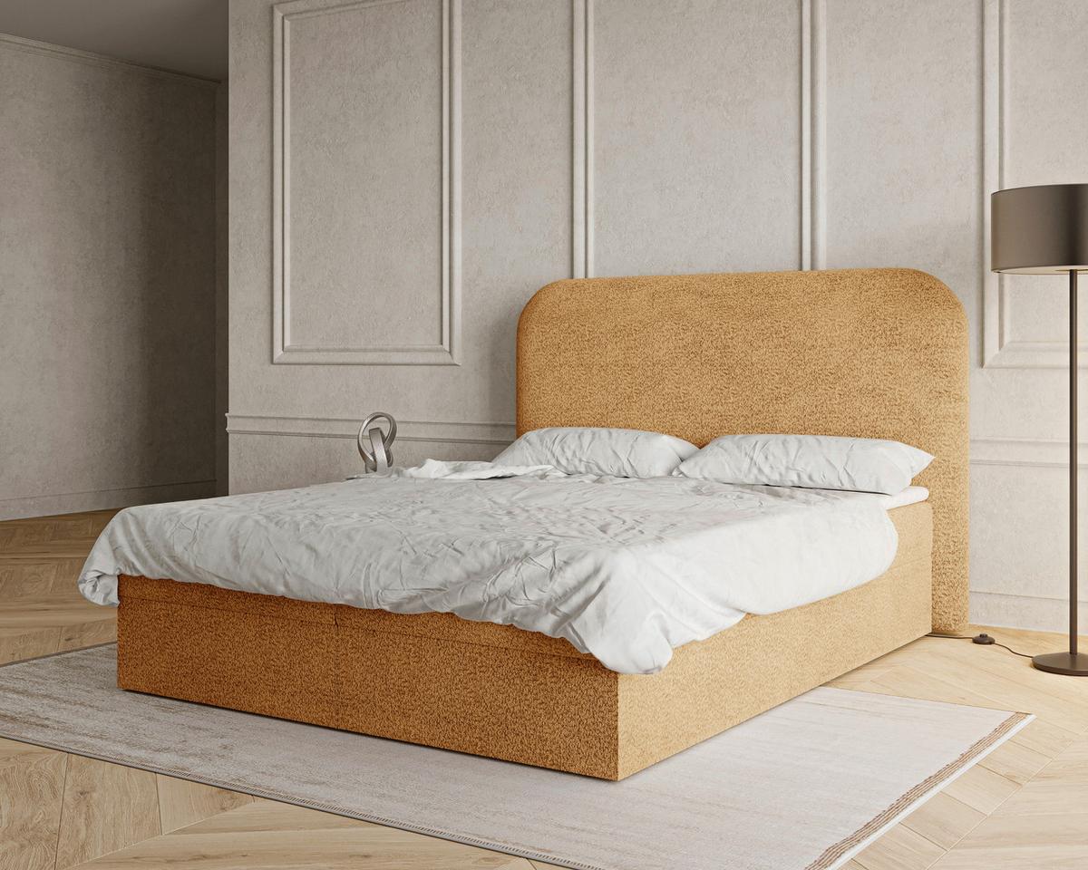 Boxbett London mit Topper 160x200 - Rostfarben/Schwarz, MODERN, Holz/Kunststoff (160/200cm) - Livetastic
