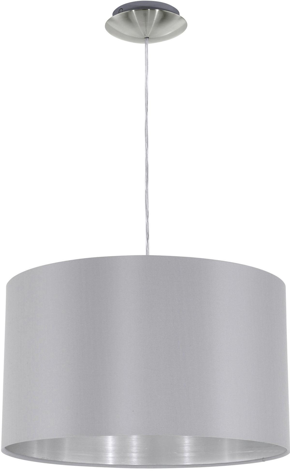 Hängeleuchte 31601* Maserlo - Silberfarben/Grau, LIFESTYLE, Textil/Metall (38/110cm) - Eglo