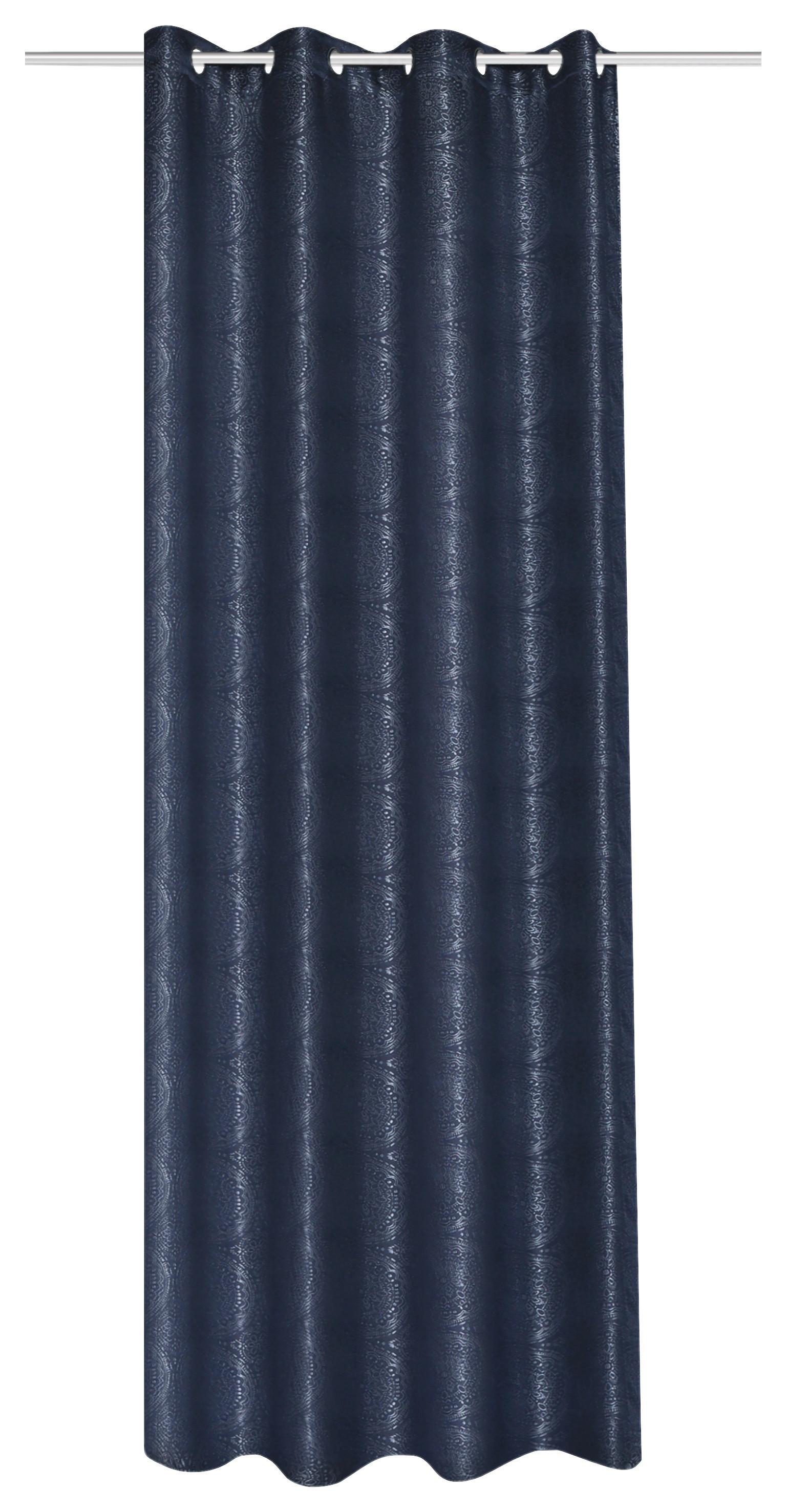 Vorhang Mit Ösen Mara 140x245 cm Blau - Blau, ROMANTIK / LANDHAUS, Textil (140/245cm) - James Wood