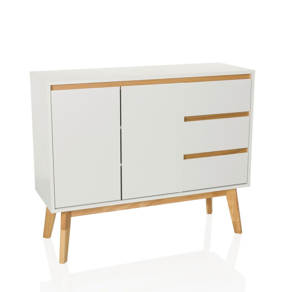 Sideboard Tarolo Weiß B: 97 - Hellbraun/Weiß, MODERN, Holzwerkstoff (97/34/80cm) - MID.YOU