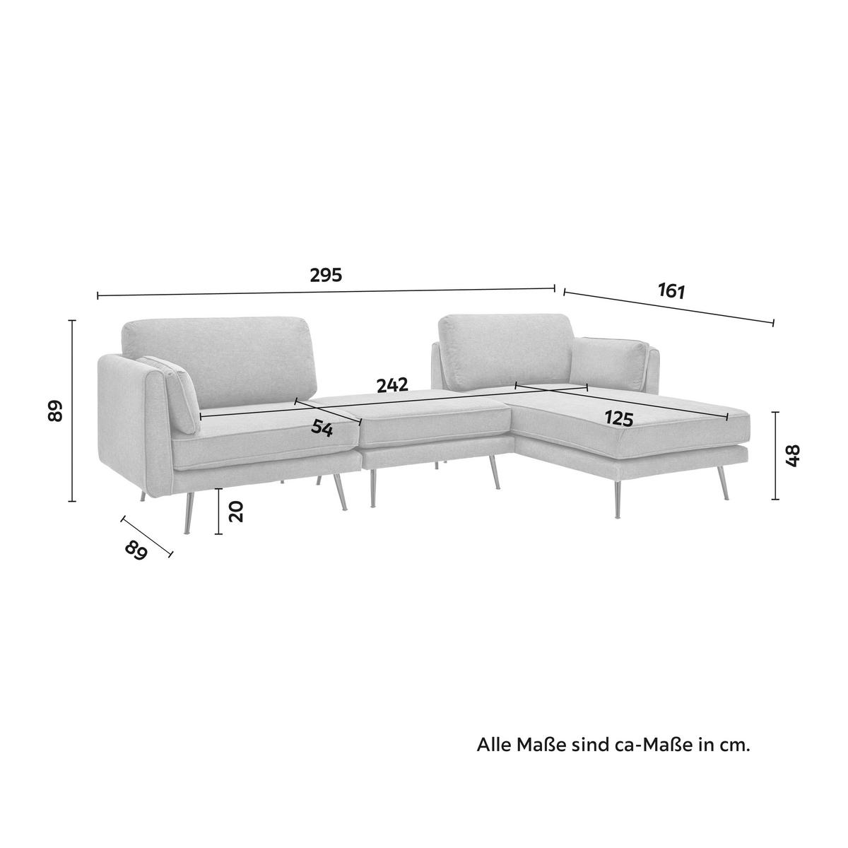 Sedacia súprava DUNJA - sivá, Modern, kov/drevo (295/89/161cm) - P & B