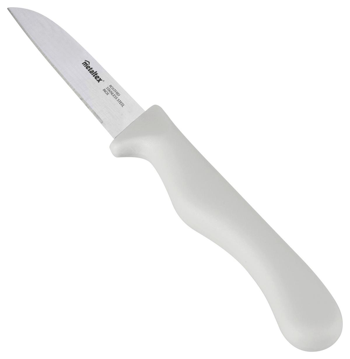 Gemüsemesser Mauro Weiß B/L: ca. 2,5/18 cm - Edelstahlfarben, Basics, Metall (2,5/18/1,4cm) - Metaltex