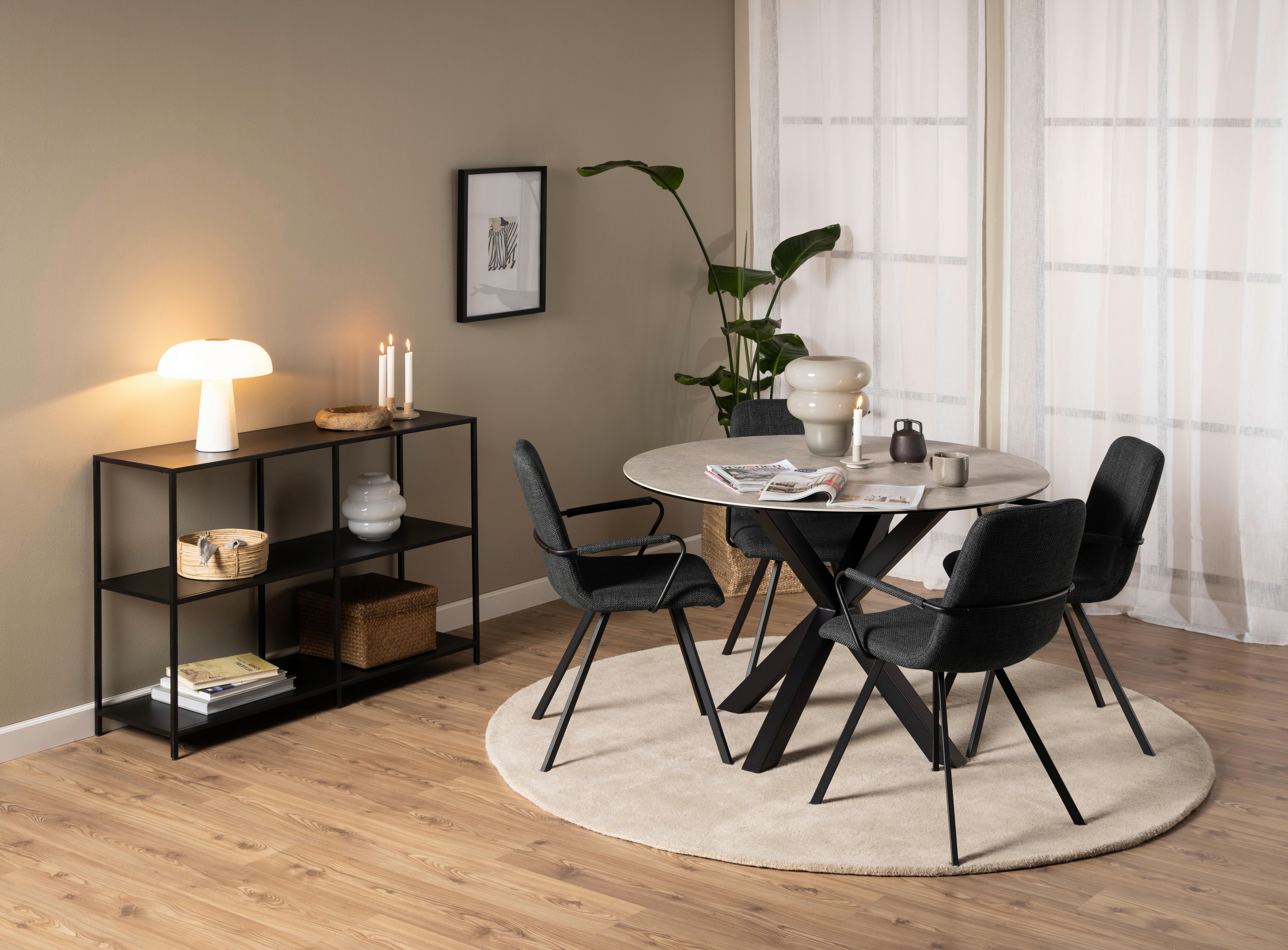 Esstisch Heaven 119x75,5cm Schwarz/Grau - Schwarz/Grau, Trend, Keramik/Metall (119/75,5cm) - MID.YOU