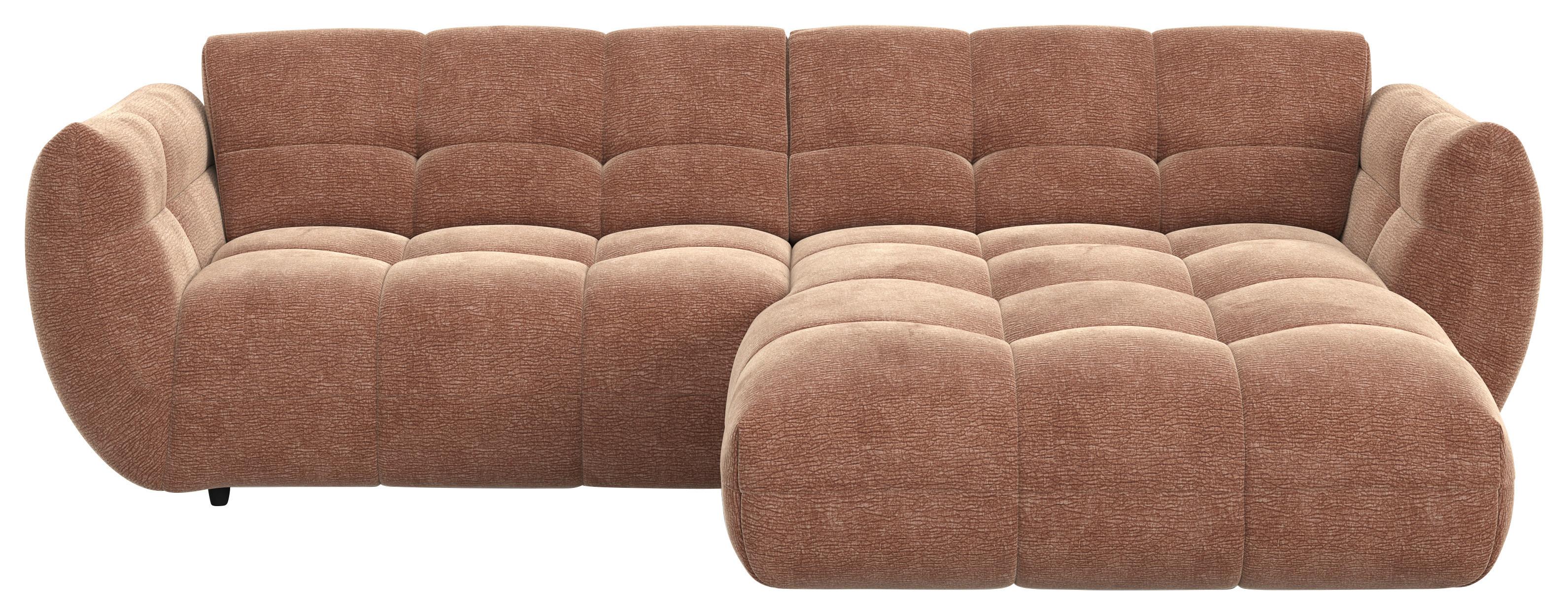 Rohová sedačka PANDA, pravá, starorůžová žinylka - starorůžová/černá, Moderní, textil/plast (280/178cm) - Premium Living