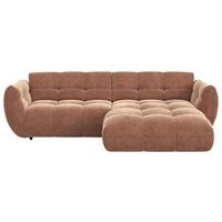 Rohová sedačka PANDA, pravá, starorůžová žinylka - starorůžová/černá, Moderní, textil/plast (280/178cm) - Premium Living