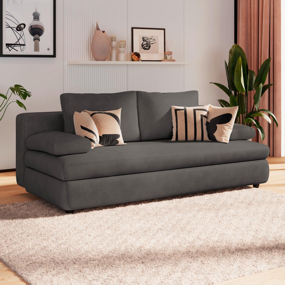 Schlafsofa Oslo Goldbraun, Lf: 200x140 cm - Goldbraun/Goldfarben, Trend, Holz/Kunststoff (205/72/100cm)