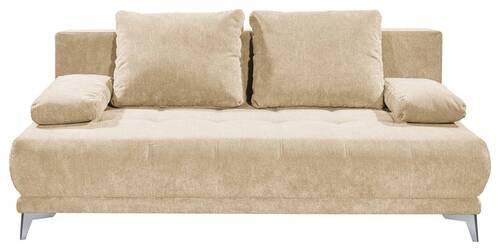 2-Sitzer-Sofa mit Schlaf- Funktion Jenny Sandfarben - Sandfarben/Silberfarben, Basics, Textil (203/86/101cm) - MID.YOU