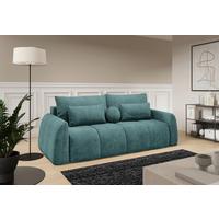 Schlafsofa Geronimo Petrol B: 252cm - Petrol/Schwarz, Design, Textil (252/93/167cm) - Livetastic
