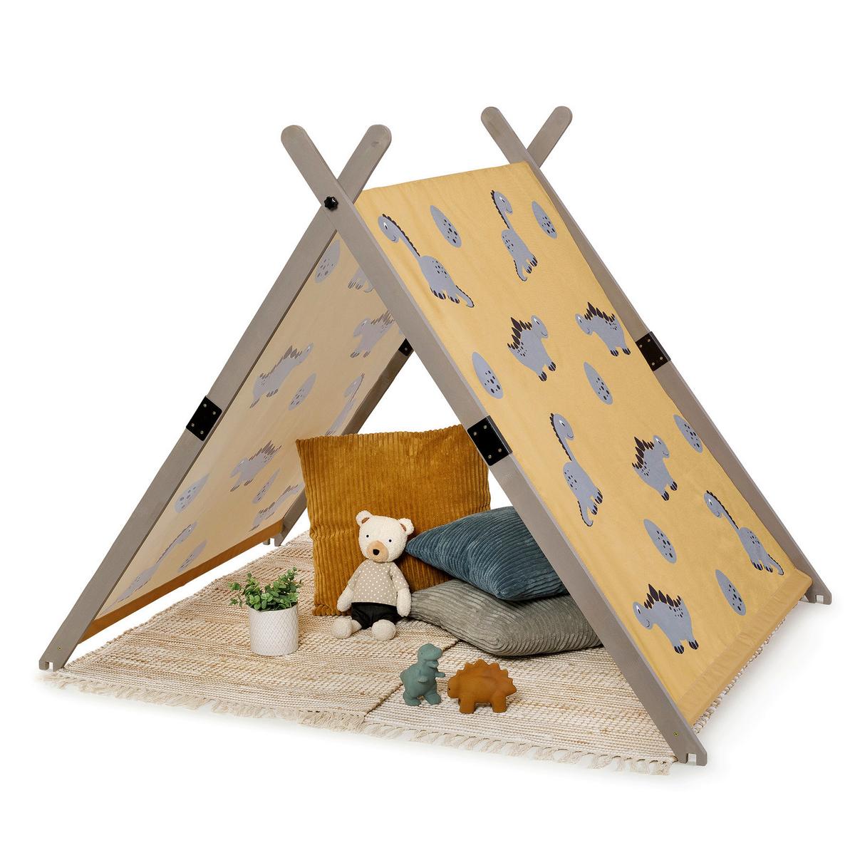 Sandkasten Dino Lover Holz, LxBxH: 140x120x140 cm - Grau, Basics, Holz (140/120/140cm) - MUDDY BUDDY