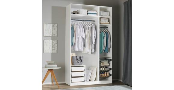 Offener Kleiderschrank 137 cm Unit Weiß - Weiß, MODERN, Holzwerkstoff (136,7/242,2/56,5cm) - Ondega