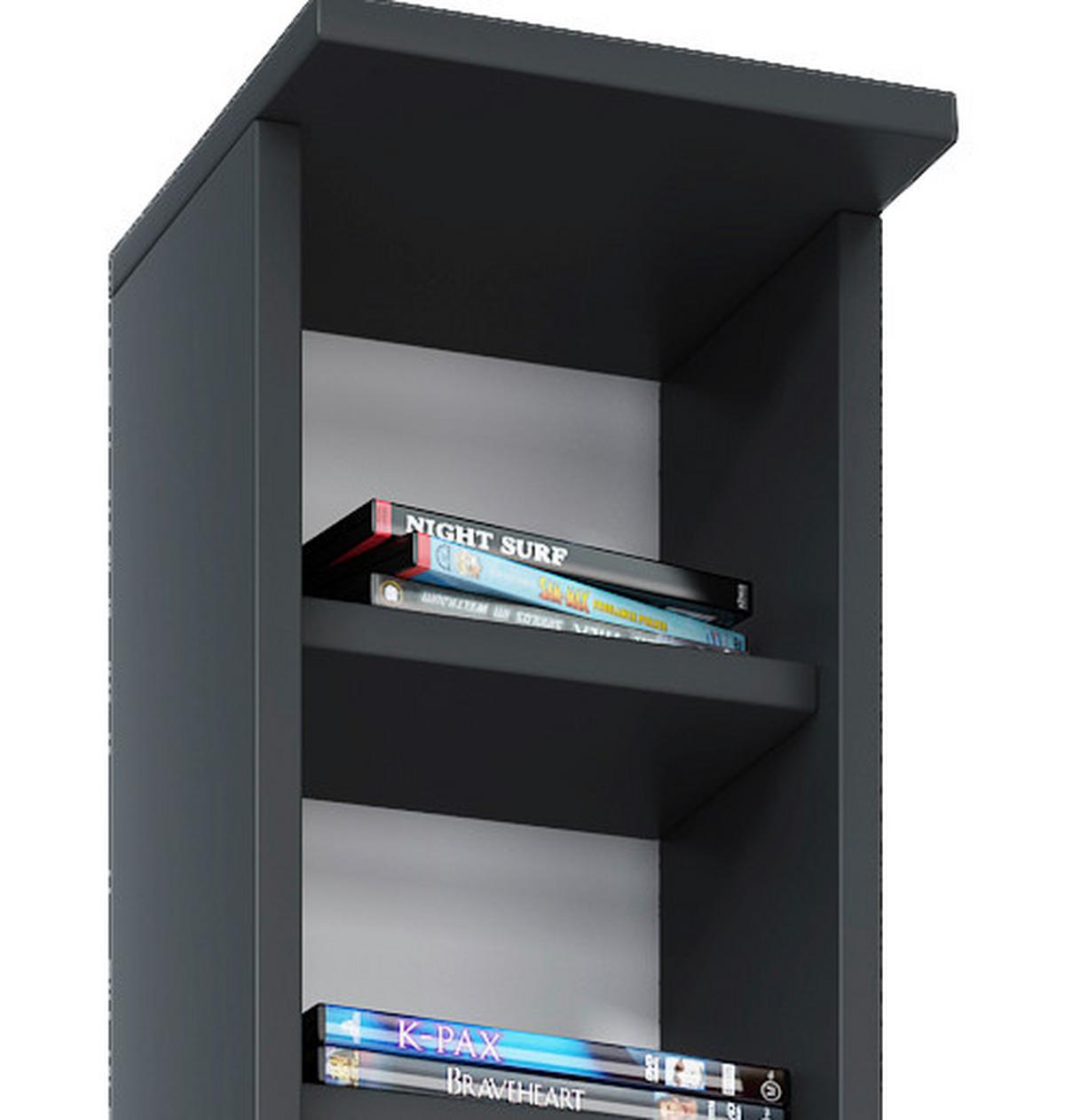 CD Regal Bigol 21 cm Schwarz - Schwarz, Basics, Holzwerkstoff (21/183/20cm) - MID.YOU
