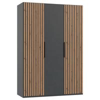 Drehtürenschrank B: 150 cm Andorra Eiche/Graphitfarben - Eichefarben/Graphitfarben, MODERN, Holzwerkstoff (150/216/58cm) - MID.YOU