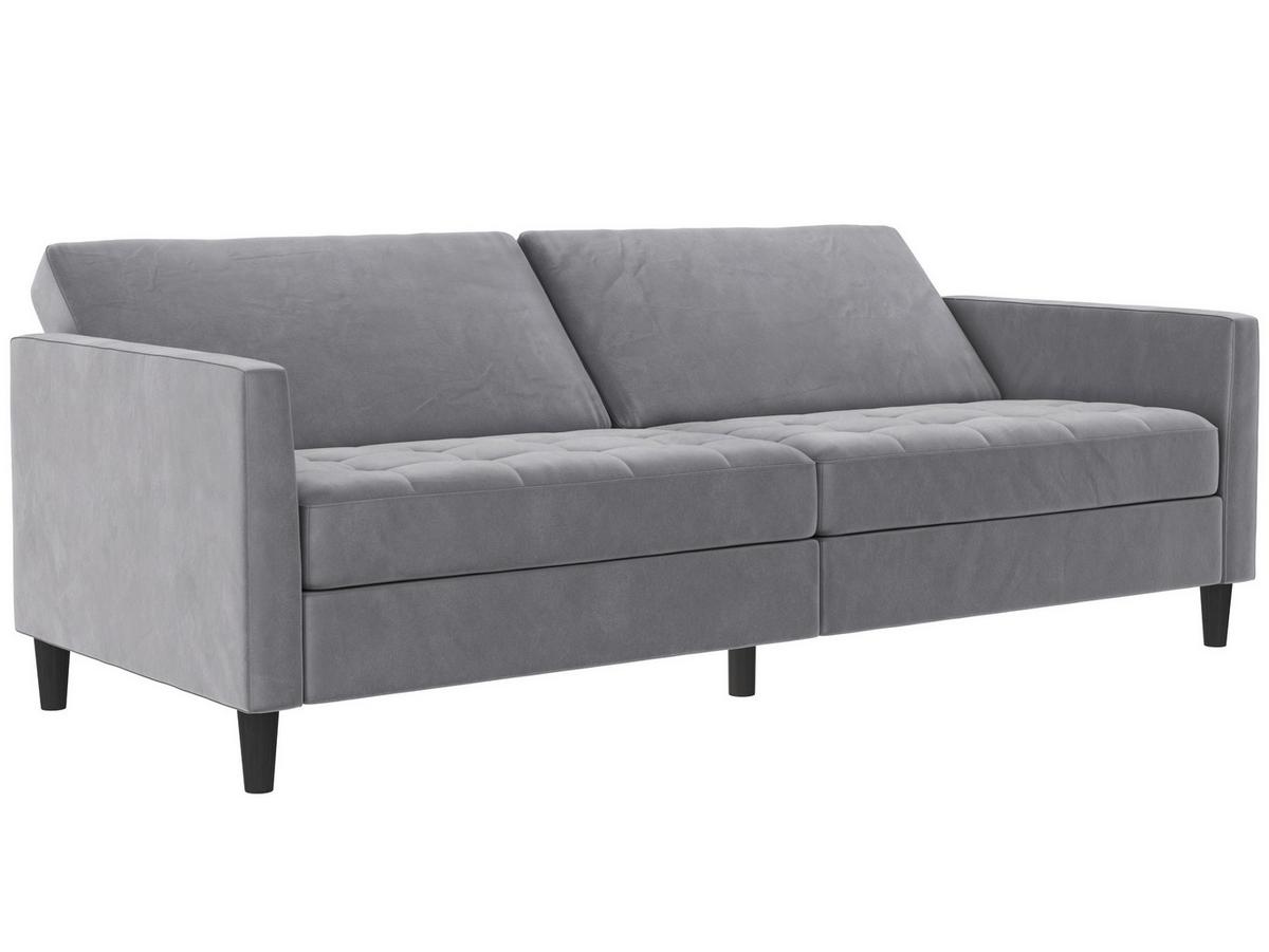 Schlafsofa Palermo Grau, mit Schlaffunktion - Schwarz/Grau, Basics, Textil (207/86cm) - Livetastic
