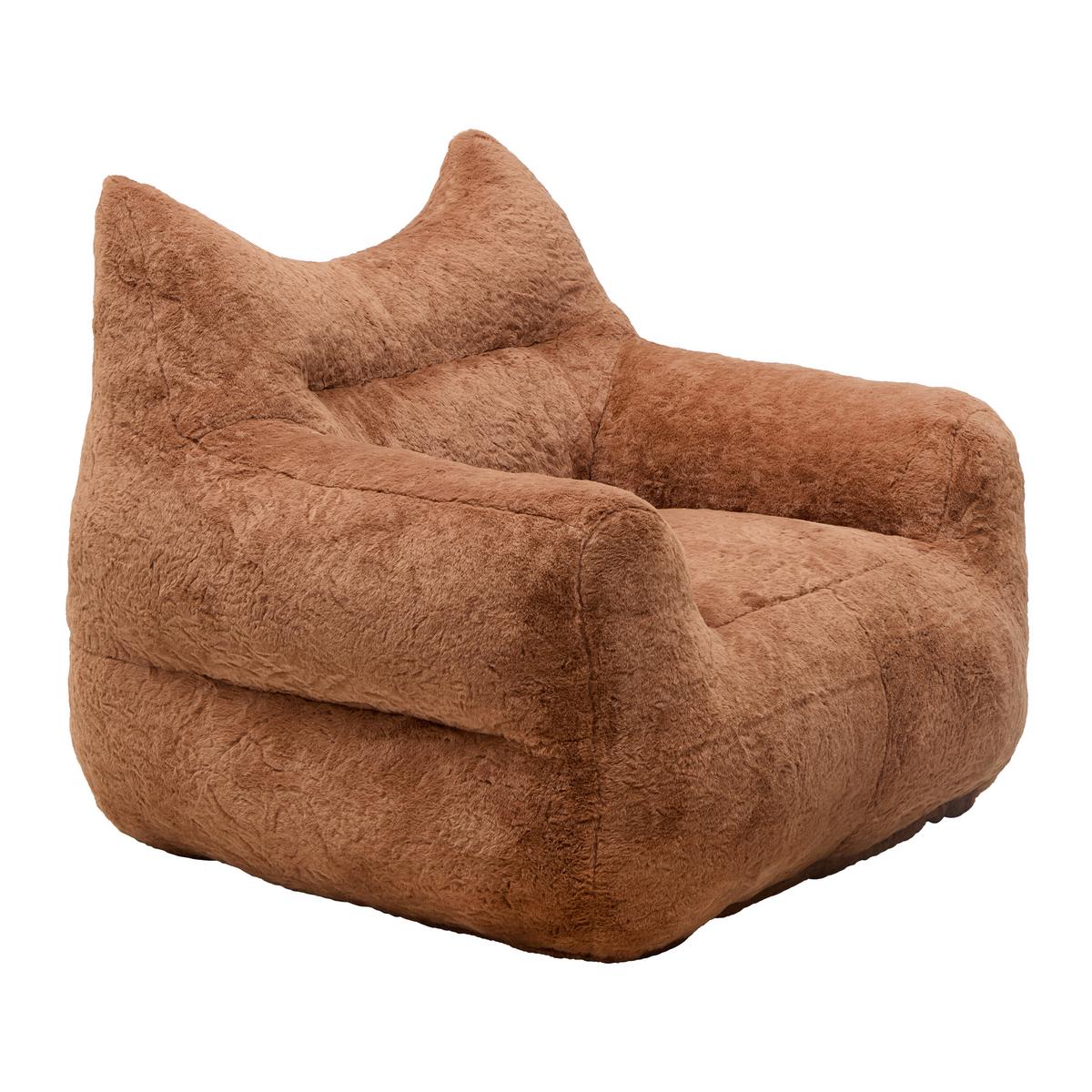 Štýlové kreslo LENI, hnedá umelá kožušina - hnedá, Modern, textil (106/80/92cm) - Mömax
