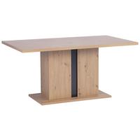 Esstisch Levi Eiche Artisan L 160 cm - Schwarz/Eiche Artisan, MODERN, Holzwerkstoff (160/90/76cm) - Livetastic