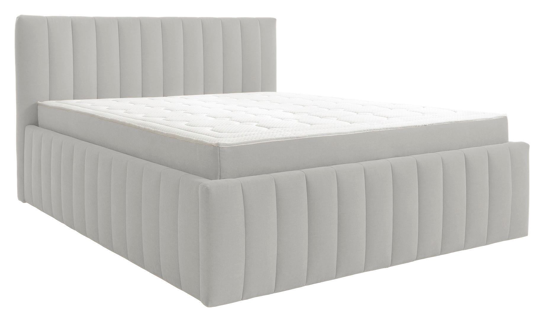 Čalouněná postel ORINOCO PL: 180/200 cm, světle šedá - světle šedá, Moderní, kov/dřevo (180/200cm) - Mömax