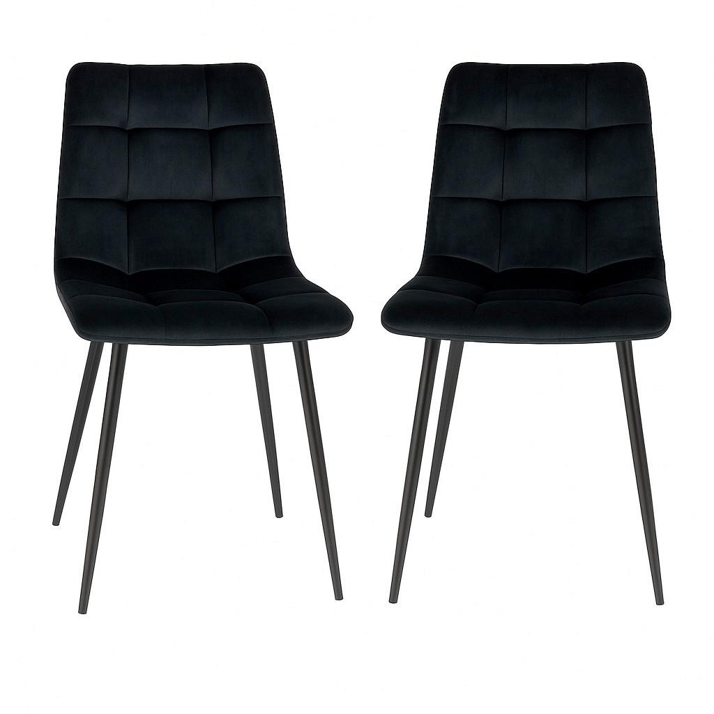 Stuhl-Set Middelfart Schwarz B: 44 cm - Schwarz, MODERN, Textil/Metall (44/86/55cm) - MID.YOU