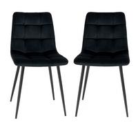 Stuhl-Set Middelfart Schwarz B: 44 cm - Schwarz, MODERN, Textil/Metall (44/86/55cm) - MID.YOU