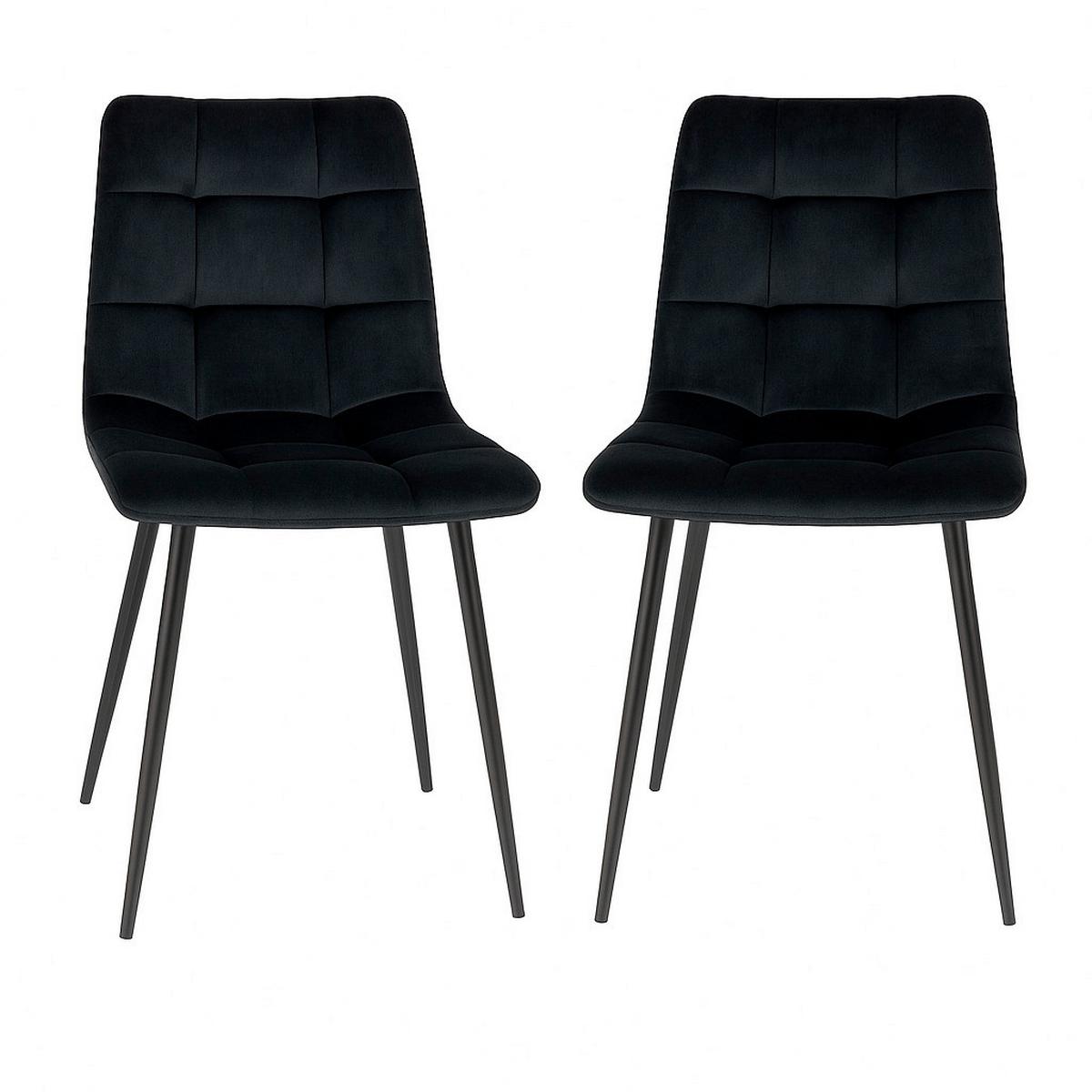 Stuhl-Set Middelfart Schwarz B: 44 cm - Schwarz, MODERN, Textil/Metall (44/86/55cm) - MID.YOU