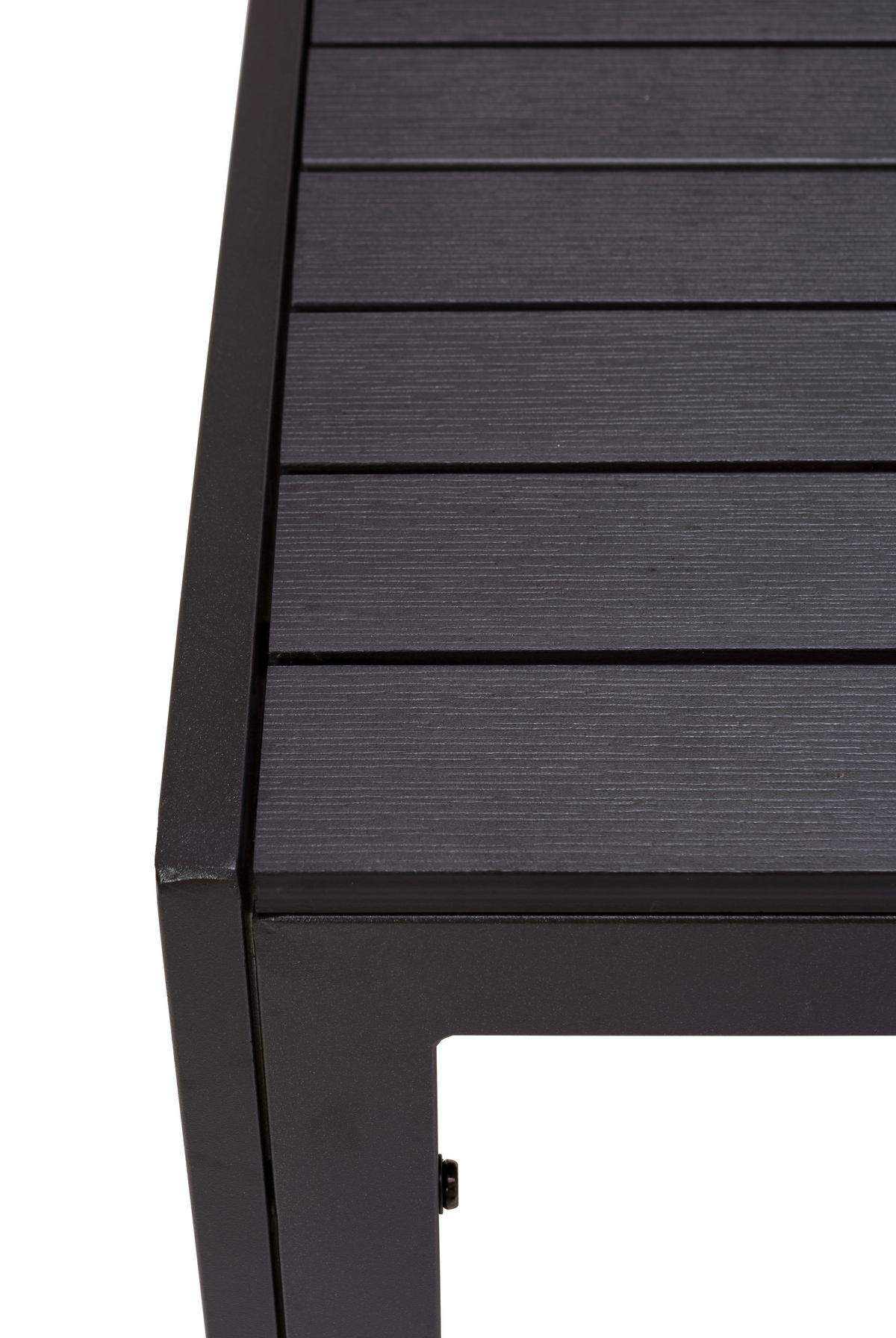 Gartentisch Mila Aluminium Pulverbeschichtet, L 90 Cm - Schwarz, MODERN, Kunststoff/Metall (90cm) - Ondega