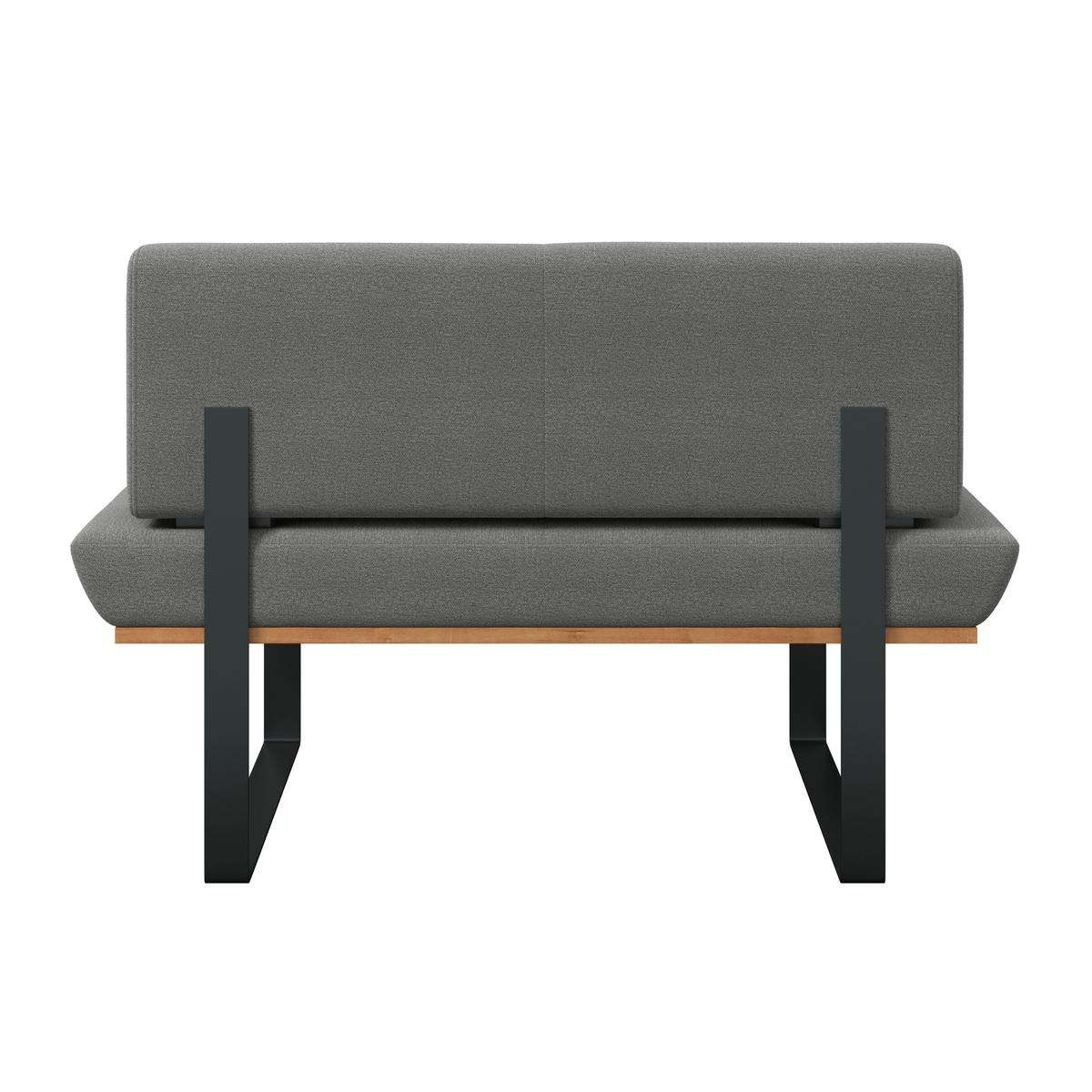 Sitzbank Tristan Webstoff grau, B: 130cm - Schwarz/Grau, MODERN, Holz/Textil (130/48/90cm) - James Wood