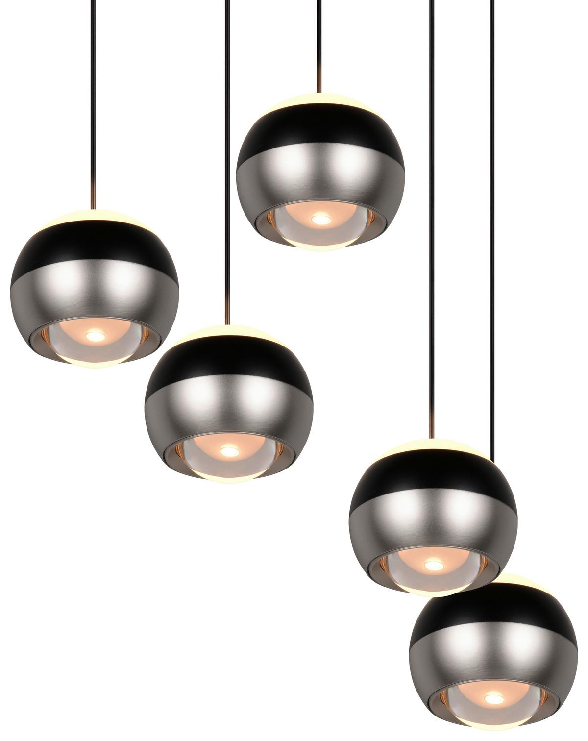 Led-hängeleuchte 344430507 Orbit - Schwarz/Nickelfarben, Design, Metall (30/150cm) - Trio Leuchten