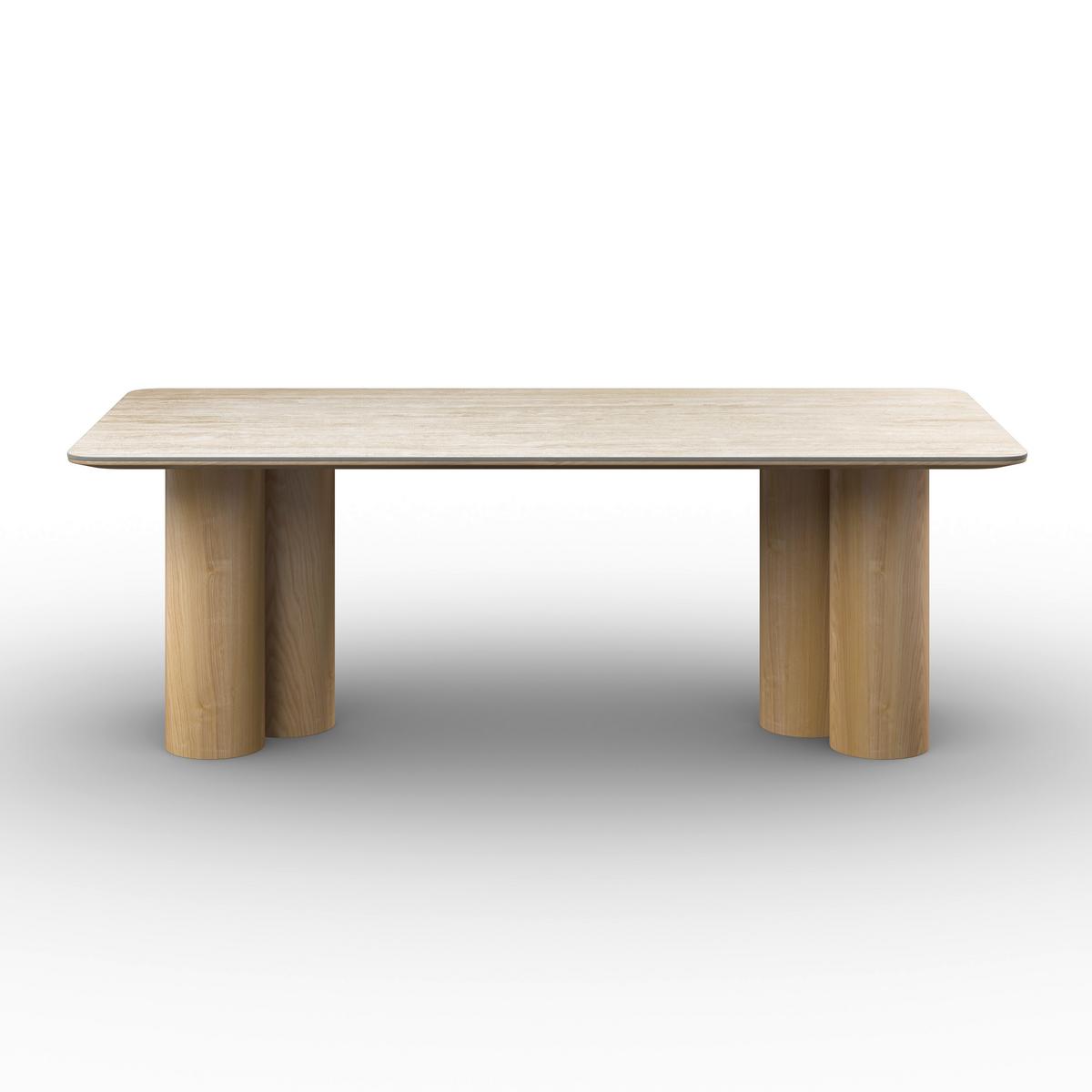 Jídelní stůl Kiano, š: 220 cm - krémová/přírodní barvy, Moderní, dřevo/kompozitní dřevo (220/76/105cm) - Bessagi Home