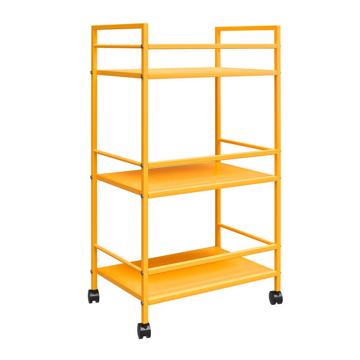 Servierwagen Cache Gelb B: 43 cm - Gelb, Design, Kunststoff/Metall (43/77/29cm) - MID.YOU