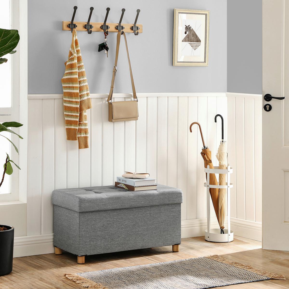 SITZBOX Grau B: 76cm - Naturfarben/Grau, Basics, Holzwerkstoff/Textil (76/40/38cm)