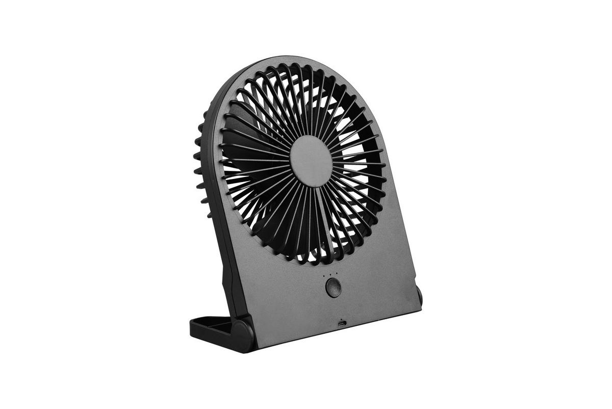 Tischventilator Breezy Schwarz B: 10,5 cm - Schwarz, Trend, Kunststoff (19/10,5/23cm)