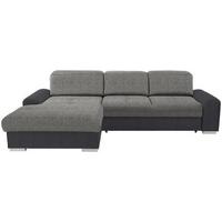 Ecksofa mit Schlaffunktion + Bettkasten Malaga, Webstoff - Dunkelgrau/Silberfarben, KONVENTIONELL, Textil (203/286cm) - Ondega