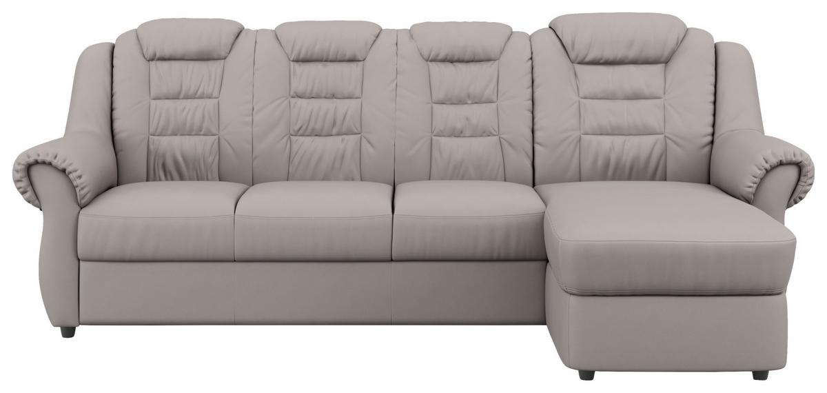 Ecksofa Boston Hellbraun Lederlook - Hellbraun/Schwarz, KONVENTIONELL, Textil (262/165cm) - Livetastic