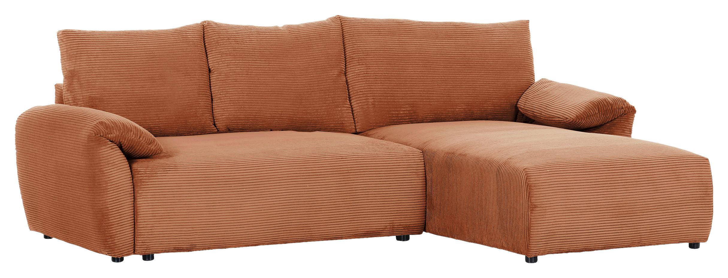 Ecksofa Cuty Rostfarben S: 266x180 cm - Rostfarben/Schwarz, KONVENTIONELL, Textil (266/180cm) - MID.YOU