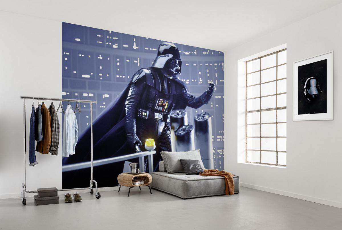 Fototapete Star Wars Join The Dark Side - Blau/Schwarz, Trend, Textil (300/250cm)