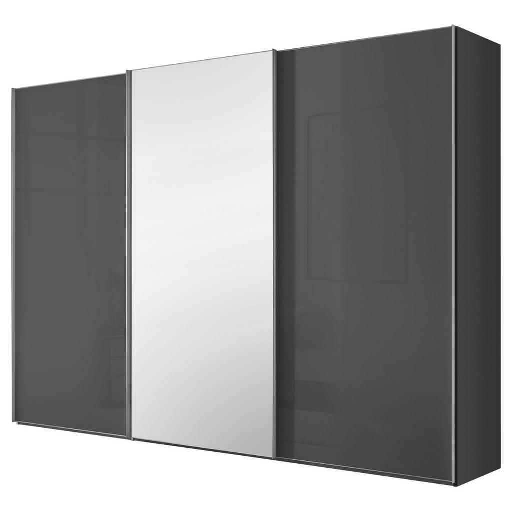 Schwebetürenschrank Lumos Vulkanglas m. Spiegel, B:249cm