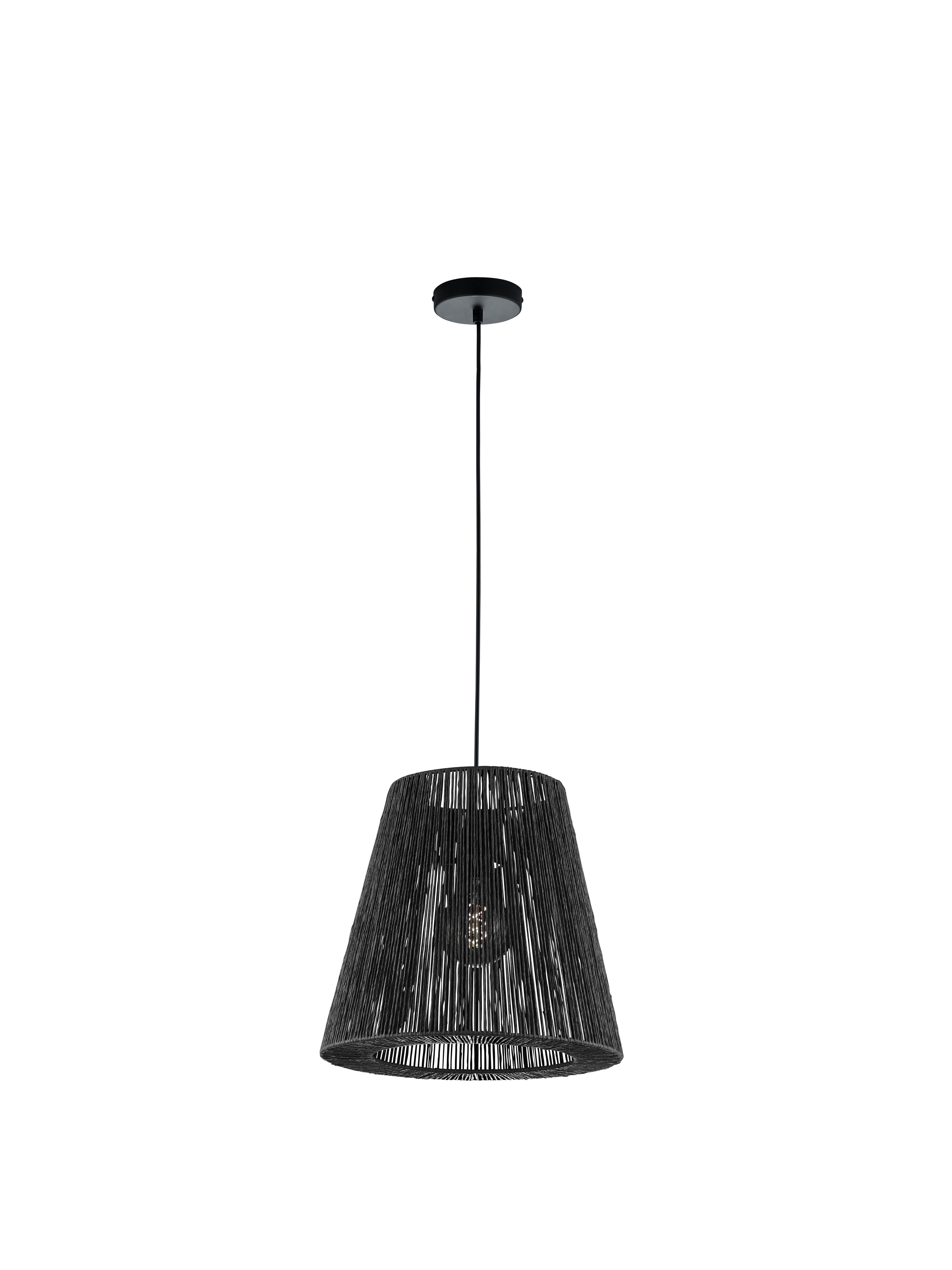 Hängeleuchte 20566/1-06 - Schwarz, Design, Papier (38/120cm) - Hell