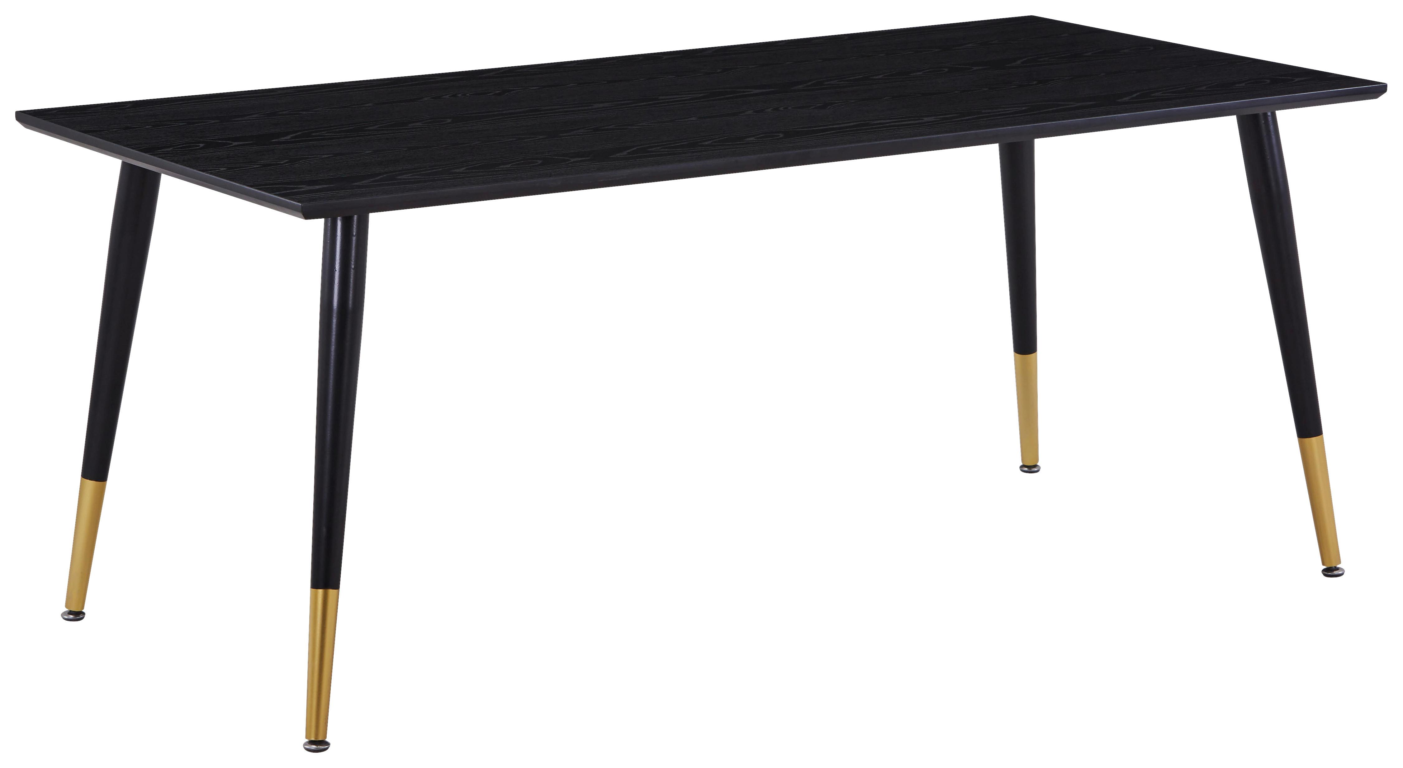 Esstisch Dipp - Messingfarben/Schwarz, Design, Holzwerkstoff/Metall (180/90/75cm) - Livetastic