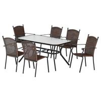 GARTENSET ROMA - Graphitfarben/Braun, MODERN, Kunststoff/Metall - Gardenson