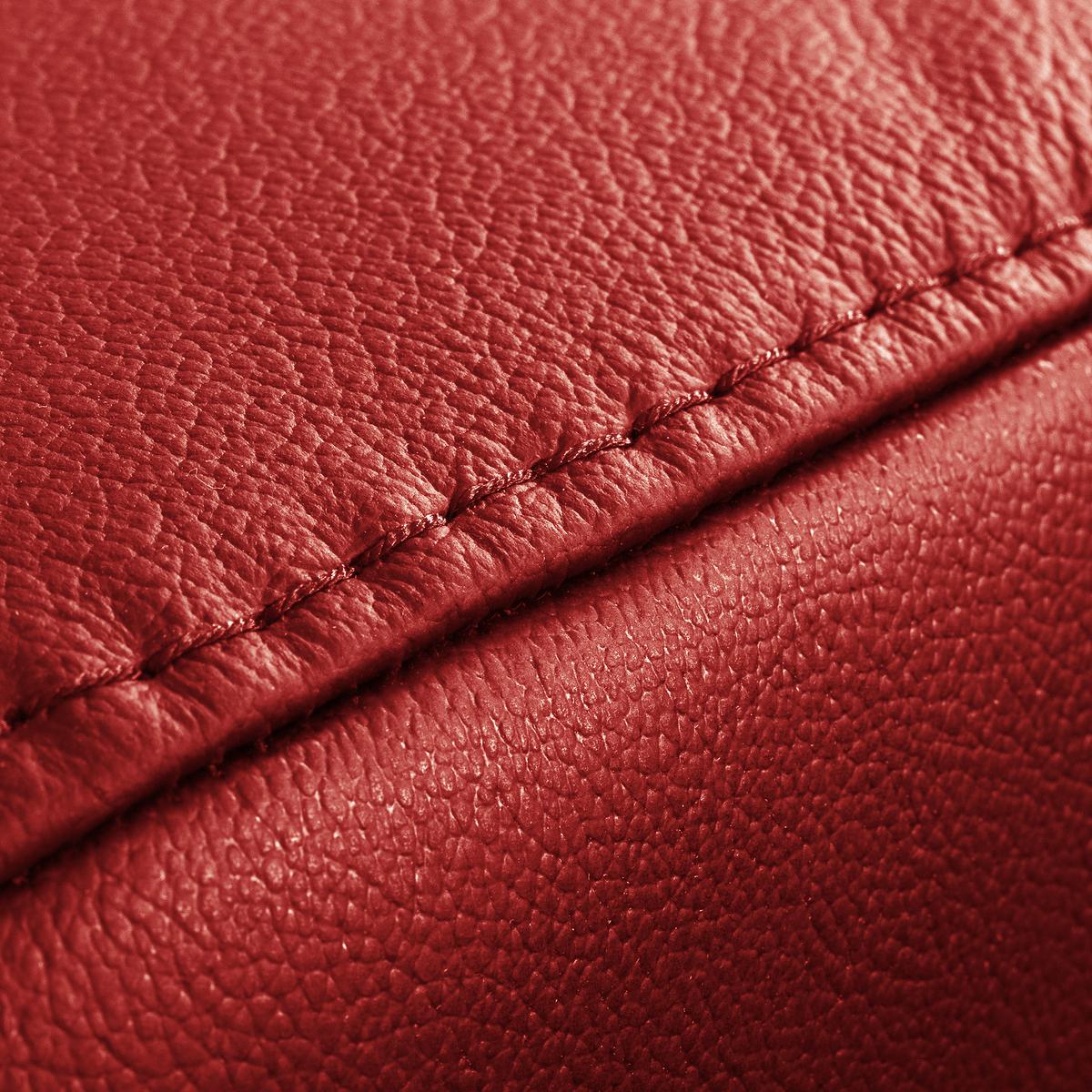 Ecksofa Torino Teilleder Rot 173x247 - Rot/Schwarz, Design, Leder/Textil (173/247cm) - Livetastic