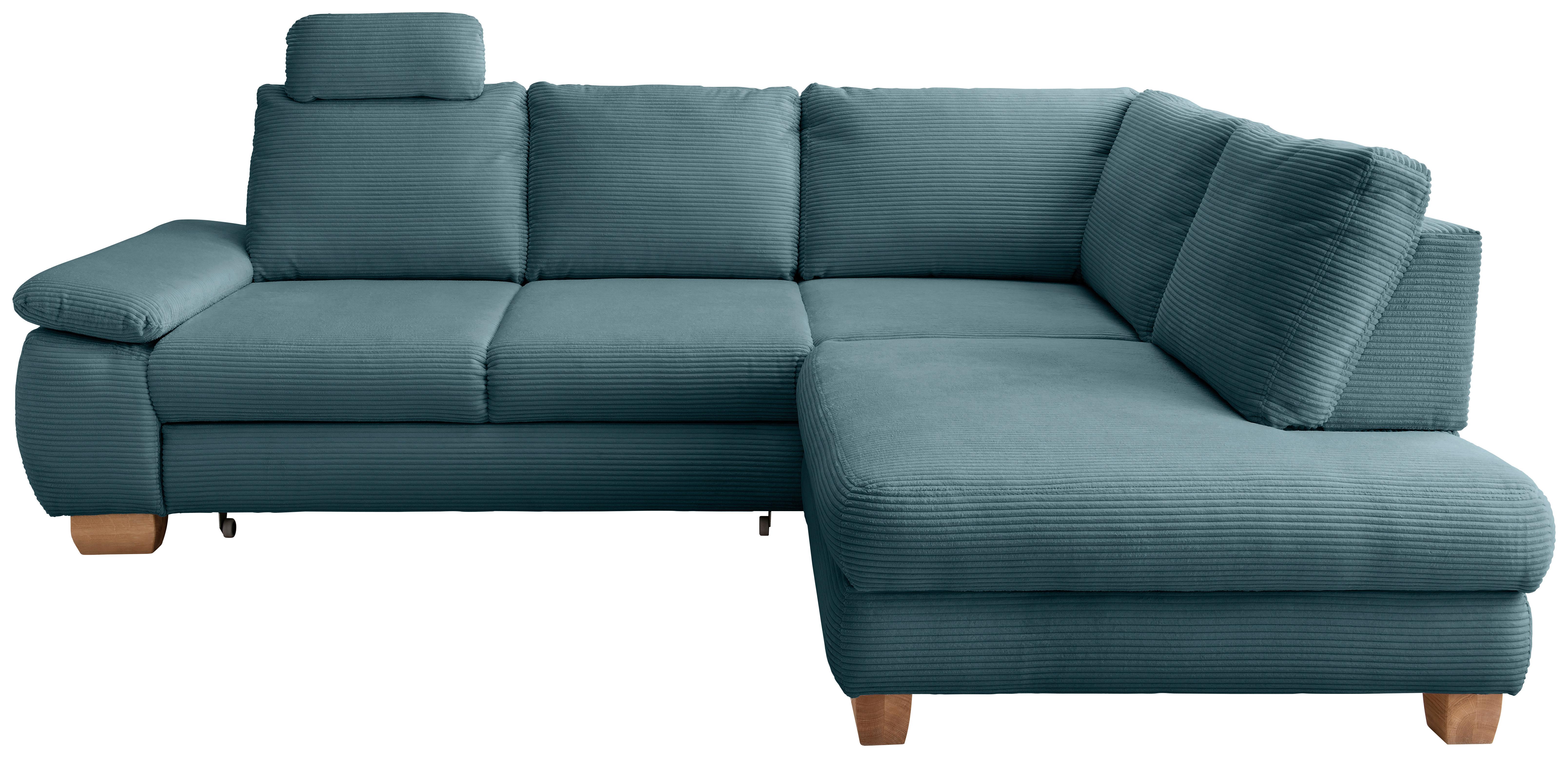 ECKSCHLAFSOFA Positano. Petrol S: 261x206 cm - Wildeiche/Petrol, MODERN, Textil (261/206cm) - Livetastic
